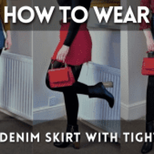 How To Wear A Denim Skirt With Tights