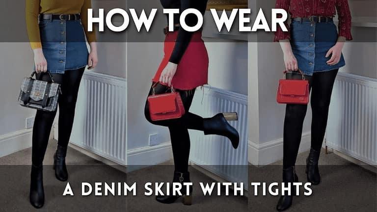 How To Wear A Denim Skirt With Tights