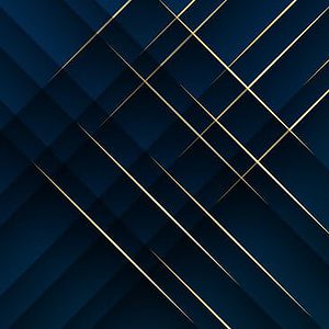 Abstract low polygonal pattern luxury golden line with dark navy blue template background. Luxury an