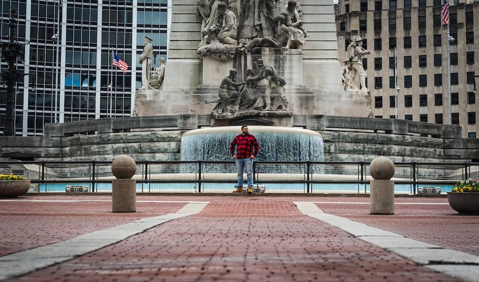 Man Standing In Front of a Fountain