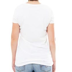 White t-shirt mock up blank close up, female t shirt set isolated over white