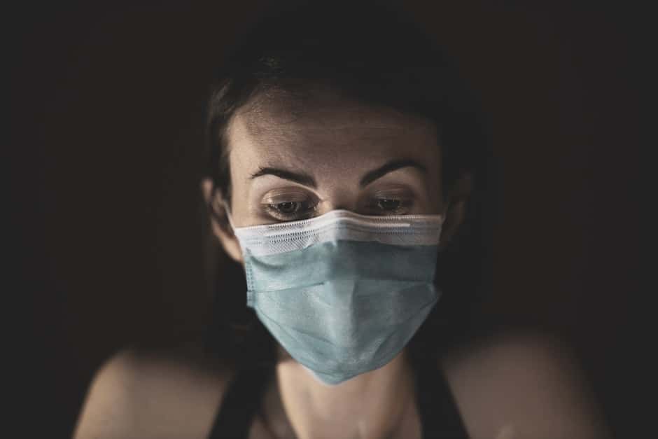 Woman With Green Face Mask